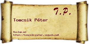 Tomcsik Péter névjegykártya