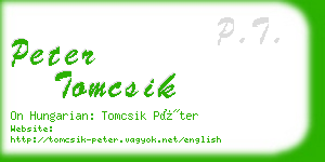 peter tomcsik business card